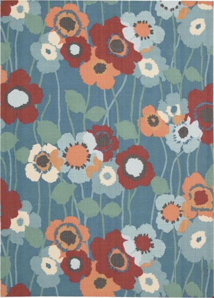 Nourison Waverly Wav01 Sun & Shade SND27 Blue Bell (99446234285) Rectangle 5'3" x 7'5" Area Rug