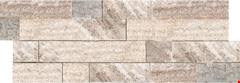 Emser Cream Gold Stacked Stone Ledger Panel 6" x 24" Natural Slate Wall Tile : S05SL8CR0624STK