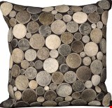 Nourison Natural Leather and Hide Circle 20"x20" Pillow 798019223007