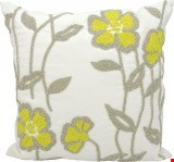 Nourison Outdoor Beaded Yellow Flower 18"x18" Pillow 798019027445