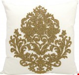 Nourison Luminescence Beaded Damask 18"x18" Pillow 798019027476