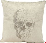 Nourison Natural Leather and Hide Laser Cut Skull 20"x20" Pillow 798019014711
