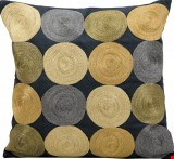 Nourison Kathy Ireland Pillow Metallic Circles 18"x18" Pillow 798019011970