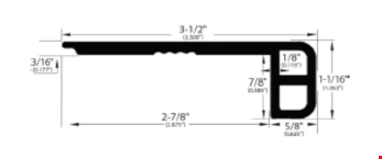 Casabella FirmFit XXL: Flush Stair Nose Surly - 96" Long