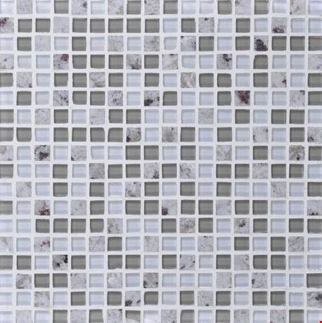 Daltile Granite Radiance: Kashmir White Blend 12" x 12" Glass Straight Joint Mosaic GR605858MS1P