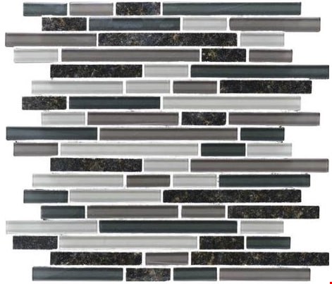 Daltile Granite Radiance: Ubatuba Blend 12" x 12" Glass Random Linear Mosaic GR6258RANDMS1P