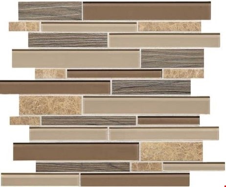 Daltile Idyllic Blends: Sylvan Sunset 14" x 12" Multi-Finish Random Linear Mosaic IB02LNRANMS1U