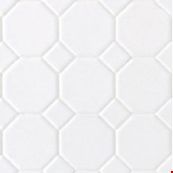 Daltile Octagon & Dot: Matte White with Matte White Dot 12