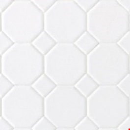Daltile Octagon & Dot: Matte White with Matte White Dot 12" x 12" Mosaic 6501OCT01MS1P2