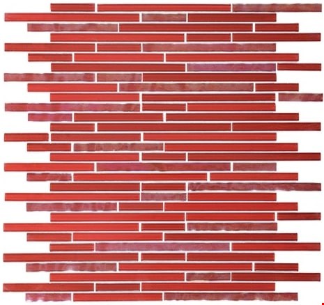 Daltile Opulence: Ruby 13" x 13" Random Linear Glass Mosaic OP0538RANDMS1P