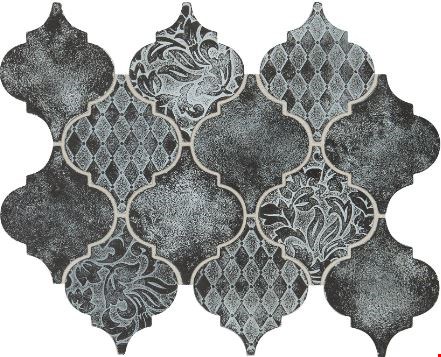 Daltile Vintage Metals 4" Arabesque Mosaic: Whitewash Iron VM024ARAMS1P