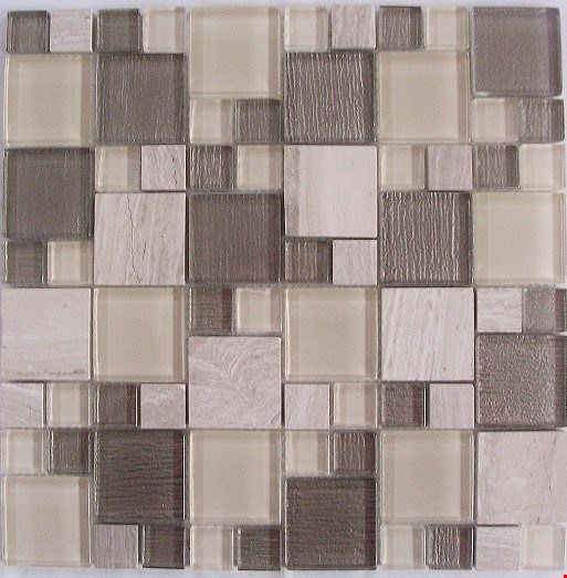 Glass Tile & Stone Magnificent Modular Series Mosaic 12" x 12" : AL1740