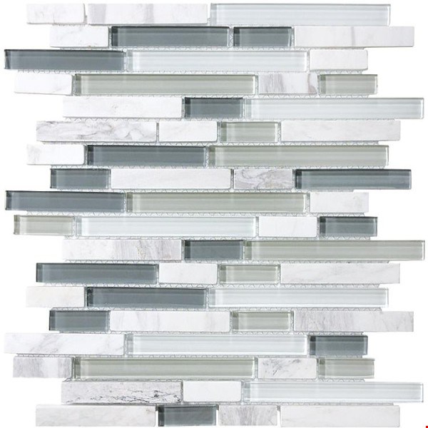 Anatolia Bliss Glass Stone Blend Linear Mosaic 5/8" x Random : Iceland 35-016