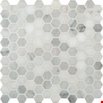 Arabescato Carrara 1" Hexagon Honed Mosaic SMOT-ARA-1HEX