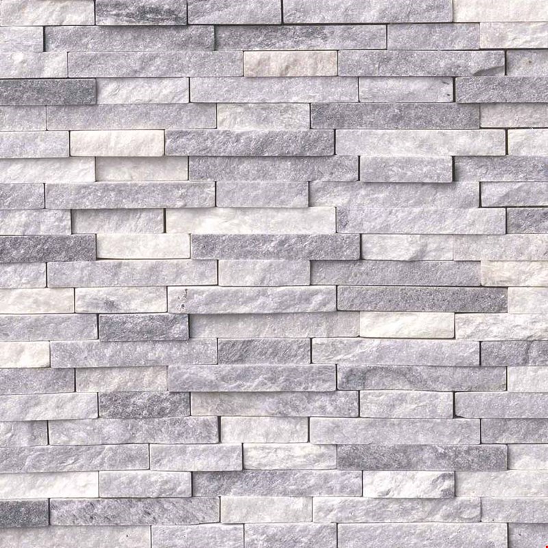 MS International Alaskan Gray Splitface Interlocking Pattern Marble Mosaic 12" x 12" : SMOT-ALGRY-SFIL10MM