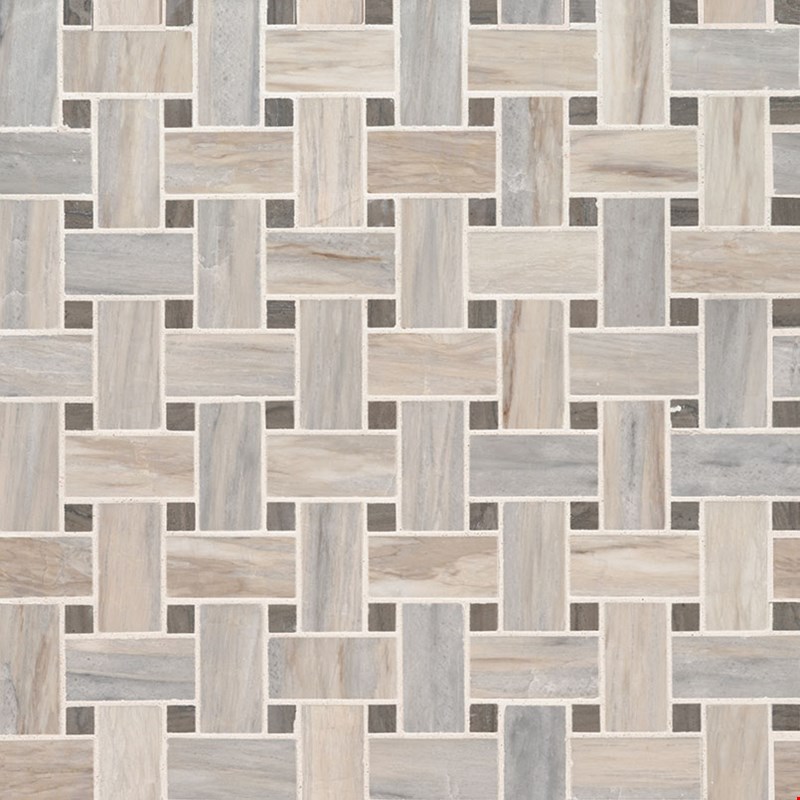 MS International Angora Basketweave Pattern Marble Mosaic 12" x 12" : SMOT-ANGORA-BWP10MM