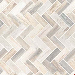 MS International Angora Herringbone Pattern Marble Mosaic 12