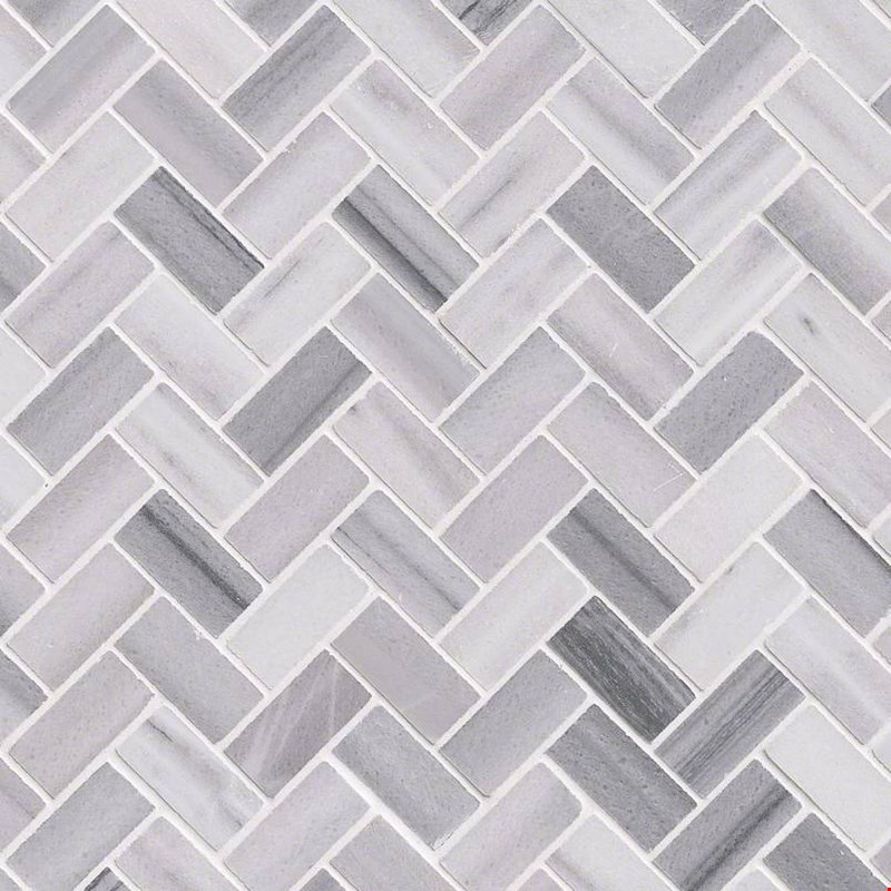 MS International Bergamo Herringbone Mosaic 12" x 12" : SMOT-BERGAMO-HB10MM