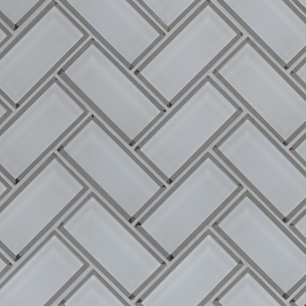 MS International Ice Bevel Herringbone Mosaic 12" x 12" : SMOT-GLS-ICEBEHB8MM