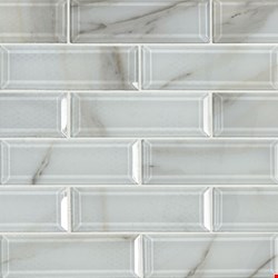 MS International Ivory Amber Beveled Subway Mosaic 12