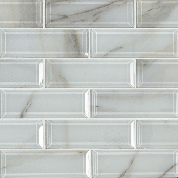 MS International Ivory Amber Beveled Subway Mosaic 12" x 12" : SMOT-GLSST-IVOAMB8MM