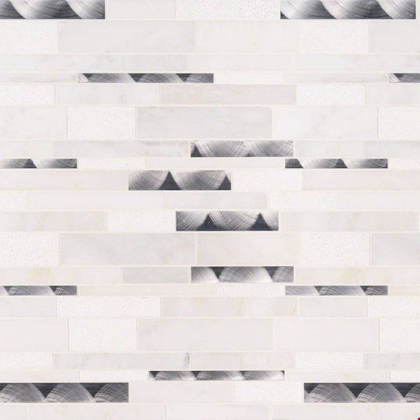 MS International Moderno Blanco Interlocking Mosaic 12" x 18" : SMOT-SMTIL-MODBLA8MM