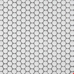 MS International Penny Round Bianco Mosaic 12