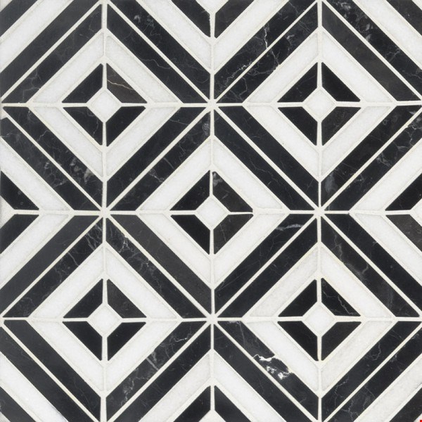 MS International Rhombix Nero Mosaic 12" x 12" : SMOT-RHOMBIX-NEROP