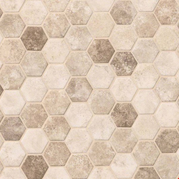 MS International Sandhills Hexagon Mosaic 12" x 12" : SMOT-GLS-SAND6MM