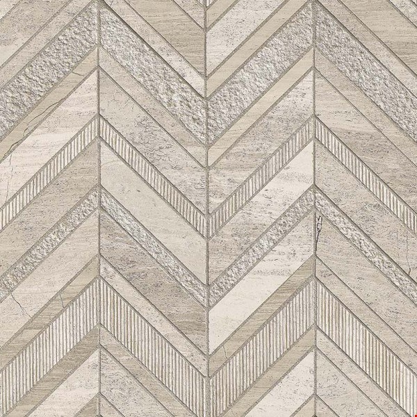 MS International White Quarry Chevron Mosaic 12" x 12" : SMOT-WQ-CHEVRON10MM