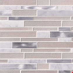 MS International White Wave Interlocking Mosaic 12