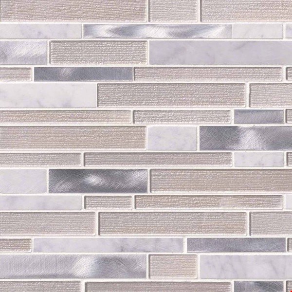 MS International White Wave Interlocking Mosaic 12" x 12" : SMOT-SGLSMTIL-WHTWA4MM