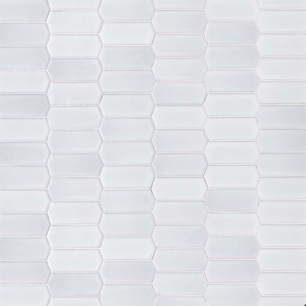 MS International Domino Collection: Bianco 12" x 12" Retro Picket Porcelain Mosaic SMOT-PT-RETBIA-PKT
