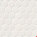 White 2" 2" Glossy Hexagon NWHIHEX2X2G