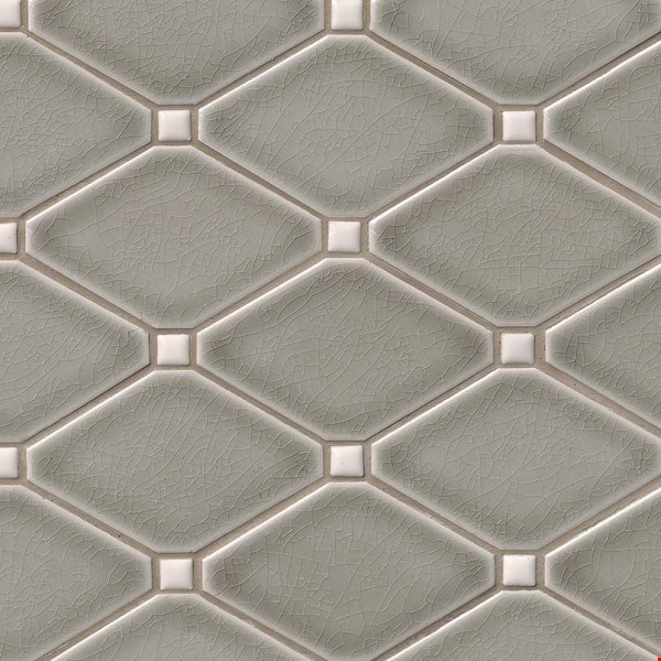 MS International Highland Park Collection: Dove Gray 12" x 12" Diamond Ceramic Mosaic SMOT-PT-DG-DIAMOND