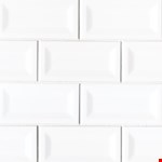 White 3" 6" Glossy Inverted Beveled Ceramic Tile NWHIGLO3X6INVBEV
