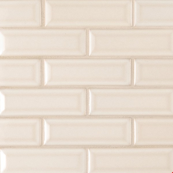 MS International Highland Park Collection: Antique White 2" x 6" Beveled Ceramic Mosaic SMOT-PT-AW-2X6B