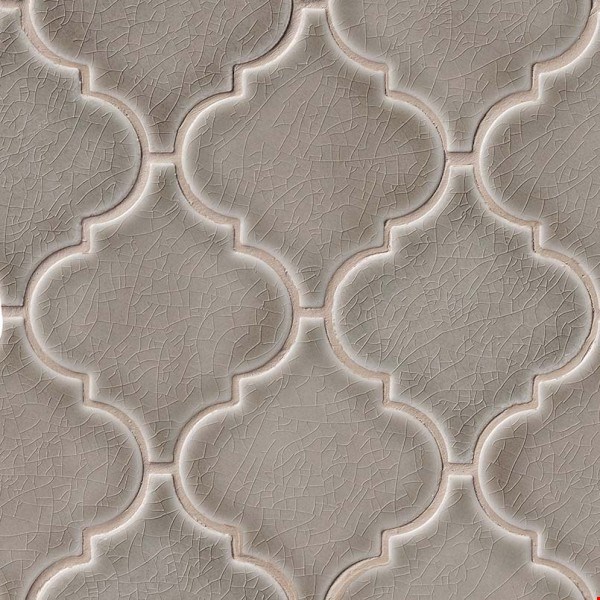 MS International Highland Park Collection: Dove Gray 10" x 15" Arabesque Ceramic Mosaic SMOT-PT-DG-ARABESQ