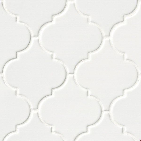 MS International Highland Park Collection: Whisper White 10" x 15" Arabesque Ceramic Mosaic SMOT-PT-WW-ARABESQ