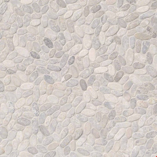 MS International Rio Lago Pebbles Collection: Ash 12" x 12" Sliced Pebble Mosaic SMOT-PEB-ASH