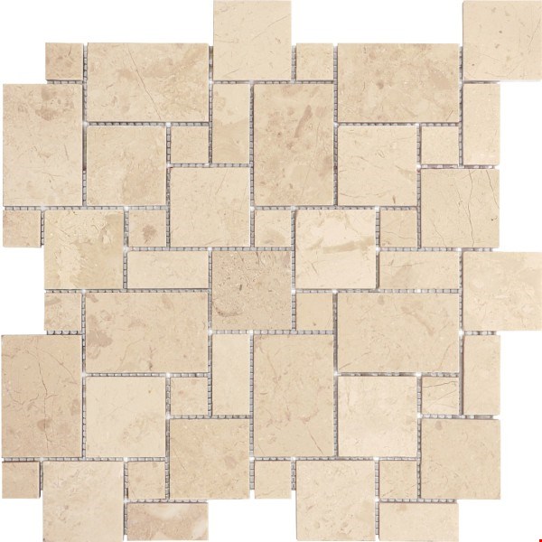 Anatolia Berkshire Marble Mosaic Mini Versailles : Crema 76-186