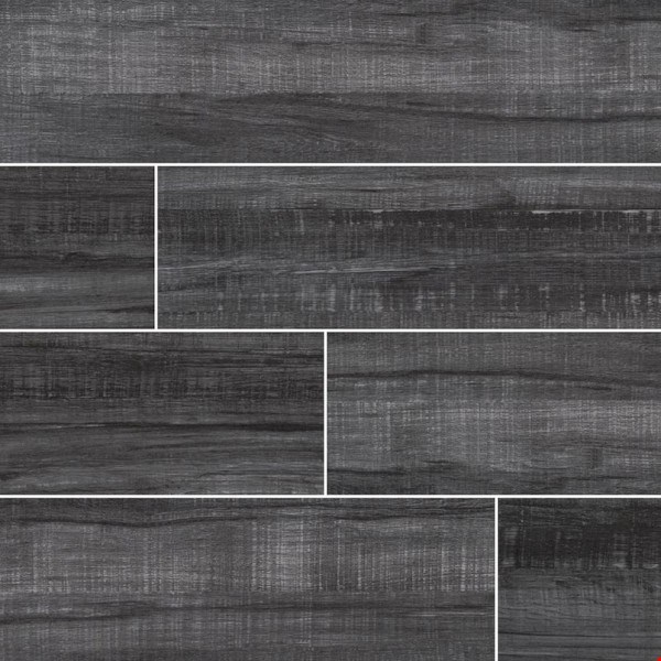 MS International Belmond Series: Obsidian 8" x 40" Ceramic Tile NBELOBS8X40