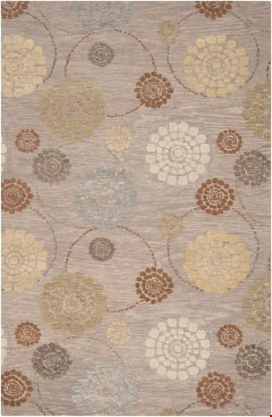 Surya Dream Feather Gray (DST-1167) Rectangle 5'0" x 8'0"