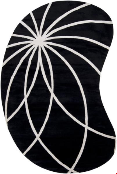Surya Forum Coal Black (FM-7072) Kidney 6'0" x 9'0"
