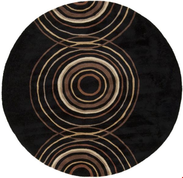 Surya Forum Coal Black (FM-7080) Round 6'0" x 6'0"