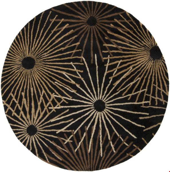 Surya Forum Coal Black (FM-7090) Round 6'0" x 6'0"