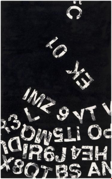 Surya Mike Farrell Lies Jet Black (LIE-6007) Rectangle 5'0" x 8'0"