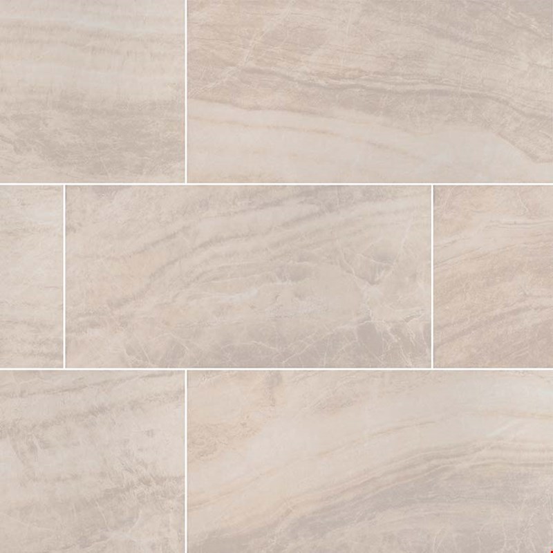MS International Praia: Crema 12" x 24" Polished Porcelain Tile NPRACRE1224P