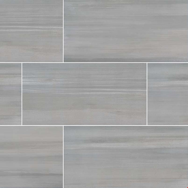 MS International Watercolor: Grigio 12" x 24" Porcelain Tile NWATGRI1224