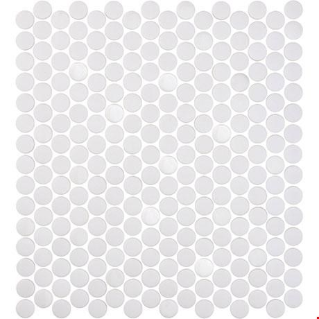 Marazzi Nu_Tempo: Pure White 3/4" Glass Penny Round Mosaic NU013/4PNYMS1P